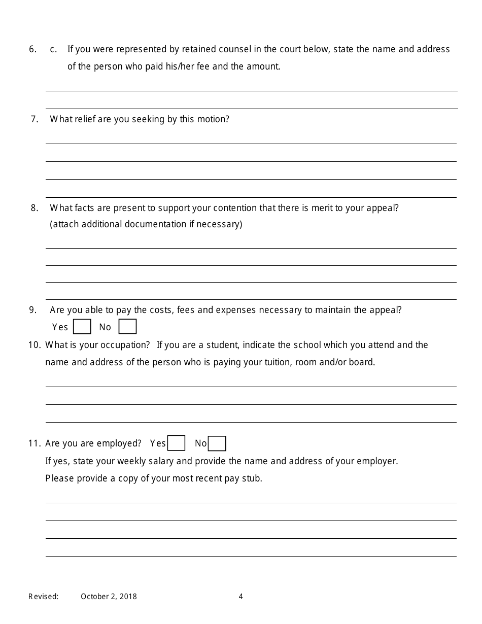 Notice of Motion by Appellant for Permission to Proceed as a Poor Person / Assignment of Counsel on Appeal of an Order of Family Court - New York, Page 4