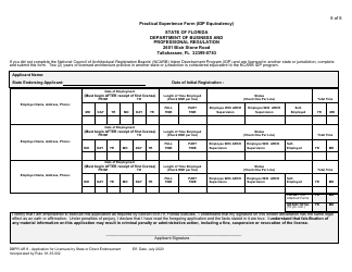 Form DBPR AR8 Application for Licensure by State or Direct Endorsement - Florida, Page 9
