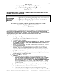 Form DBPR ID1 Application for Interior Designer Registration by Exam - Florida, Page 2