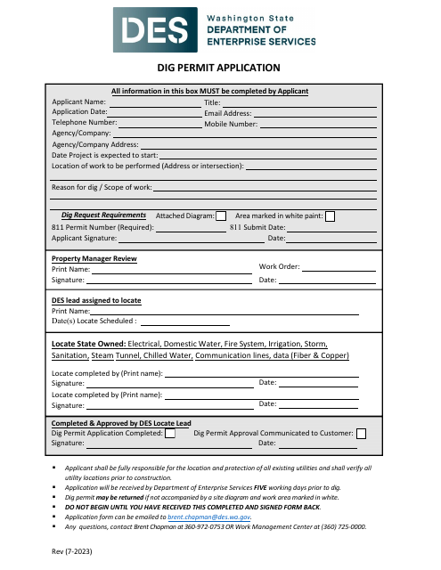 Excavation Permit Templates PDF Download Fill And Print For Free Excavation Permit Templates PDF Download Fill And Print For Free