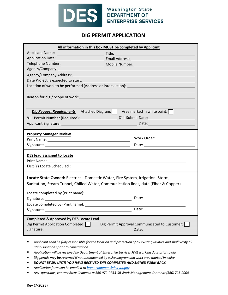 Washington Dig Permit Application Download Fillable PDF Templateroller washington-dig-permit-application-download-fillable-pdf-templateroller