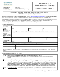 Document preview: Renewal Notice - Medical Nutrition Therapy - Nebraska