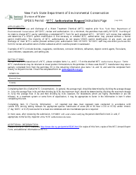 Document preview: Spdes Permit - Wtc Authorization Request - New York