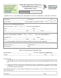 Pesticide Applicator/Technician Renewal/Recertification Application Form - New York, Page 2