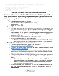 Document preview: Pesticide Applicator/Technician Renewal/Recertification Application Form - New York