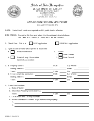 Form DSSS41 Application for Swim Line Permit - New Hampshire
