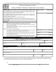 Document preview: Form DJ-LE-285 Change of Address Notification/Replacement License Request - Wisconsin
