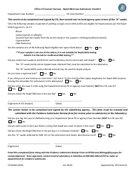 Document preview: Form OFS053 Rapid Dna Case Submission Checklist - New Jersey