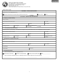 Document preview: State Form 8200 Application for License to Operate a Health Facility - Indiana