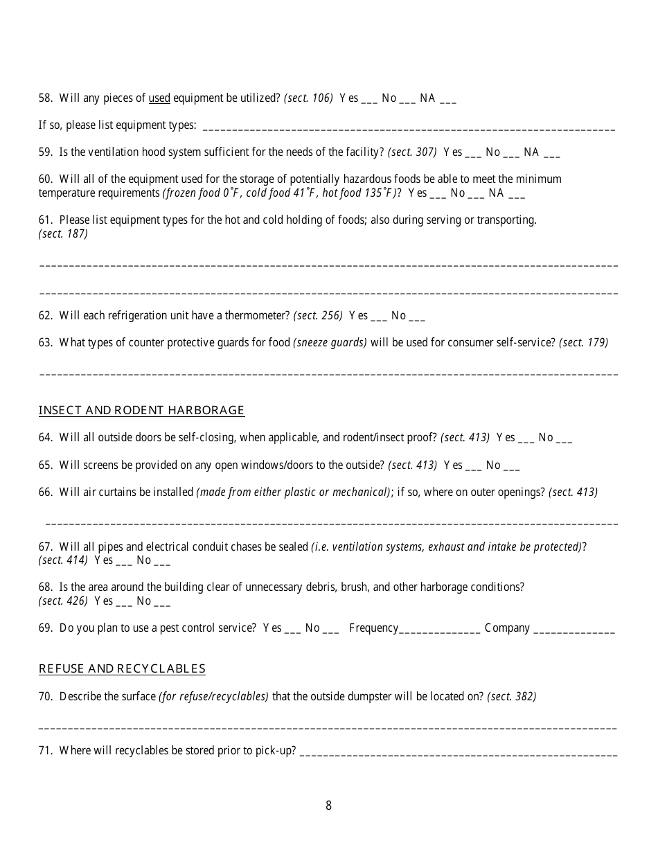 State Form 50004 Plan Review Questionnaire - Indiana, Page 8