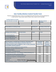 Inter-Facility Infection Control Transfer Form - Indiana, Page 2