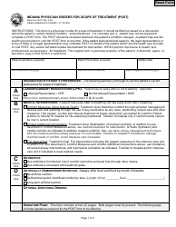 Document preview: State Form 55317 Indiana Physician Orders for Scope of Treatment (Post) - Indiana