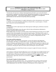 State Form 53209 Branch Questionnaire for a Home Health Agency - Indiana, Page 13