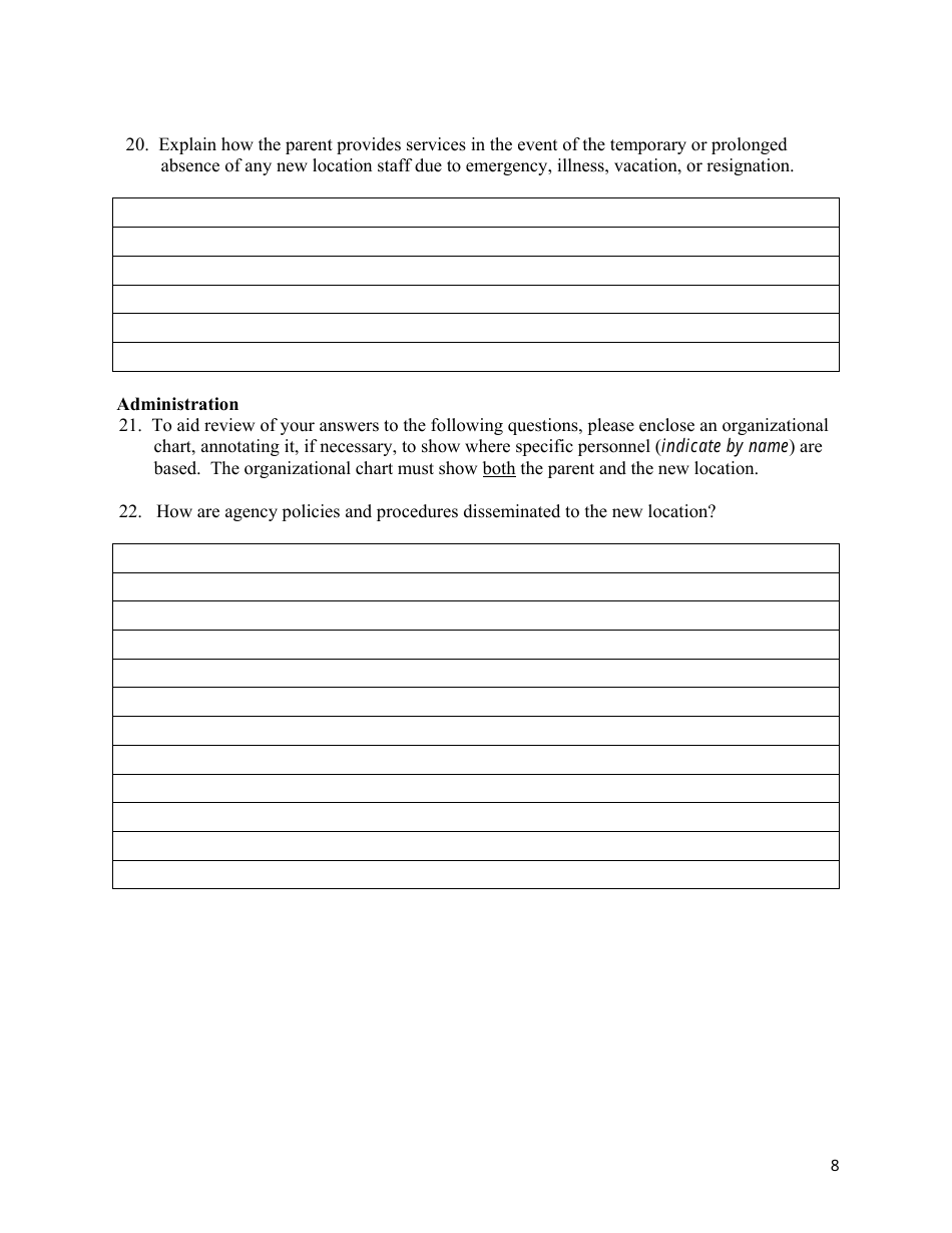 State Form 53209 Branch Questionnaire for a Home Health Agency - Indiana, Page 8