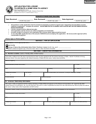 Document preview: State Form 4008 Application for License to Operate a Home Health Agency - Indiana
