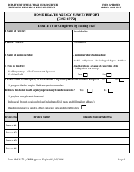 Document preview: Form CMS-1572 Home Health Agency Survey Report