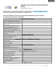 State Form 56453 Drinking Water Chemistry Pre-audit Information Request - Indiana