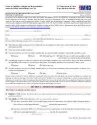 Document preview: Form WH-381 Notice of Eligibility & Rights and Responsibilities Under the Family and Medical Leave Act