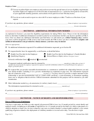 Form WH-381 Notice of Eligibility &amp; Rights and Responsibilities Under the Family and Medical Leave Act, Page 2