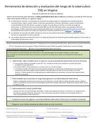 Document preview: Herramienta De Deteccion Y Evaluacion Del Riesgo De La Tuberculosis (Tb) En Virginia Para Uso En Personas De 6 Anos En Adelante - Virginia (Spanish)