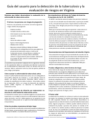 Herramienta De Deteccion Y Evaluacion Del Riesgo De La Tuberculosis (Tb) En Virginia Para Uso En Personas De 6 Anos En Adelante - Virginia (Spanish), Page 2