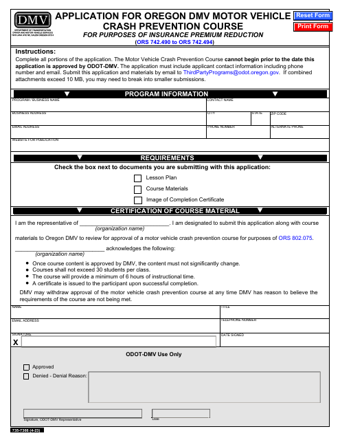 Form 735-7366  Printable Pdf