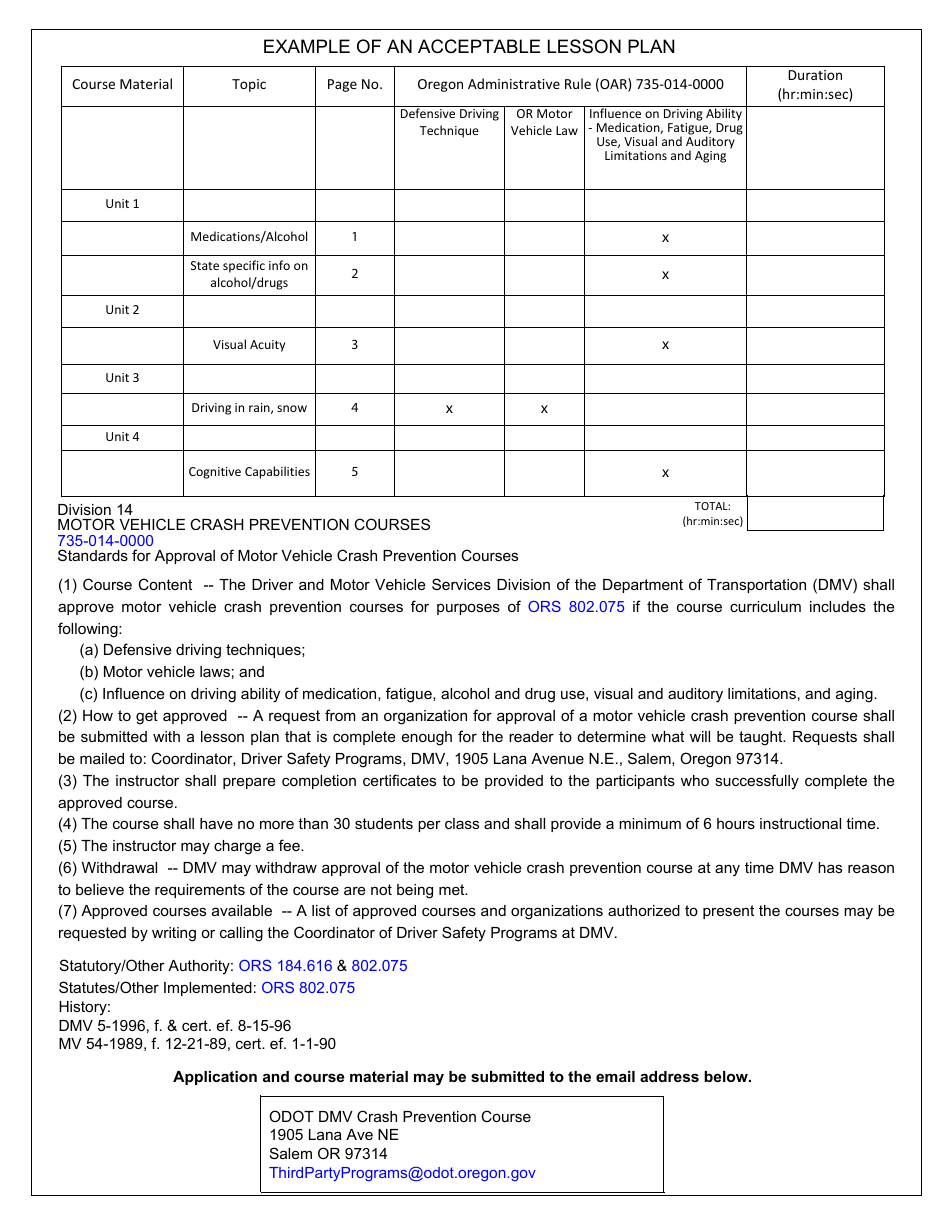 Form 735-7366 Application for Oregon DMV Motor Vehicle Crash Prevention Course for Purposes of Insurance Premium Reduction - Oregon, Page 2