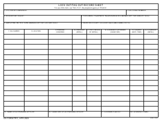 Document preview: DA Form 7911 Lock out/Tag out Record Sheet