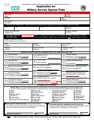 Document preview: Form MVD-10353 Application for Military Service Special Plate - New Mexico