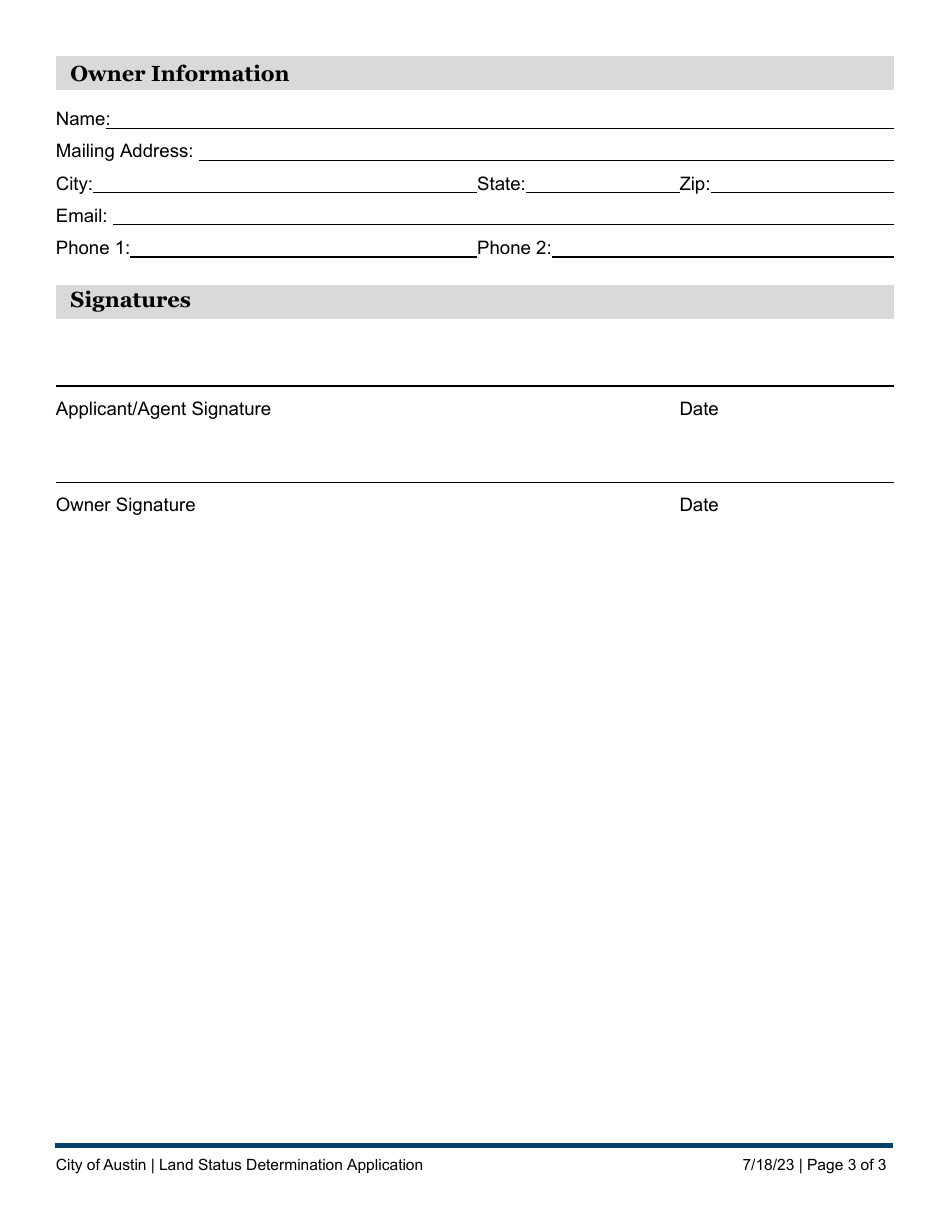 Land Status Determination Application - Platting Exception - City of Austin, Texas, Page 3