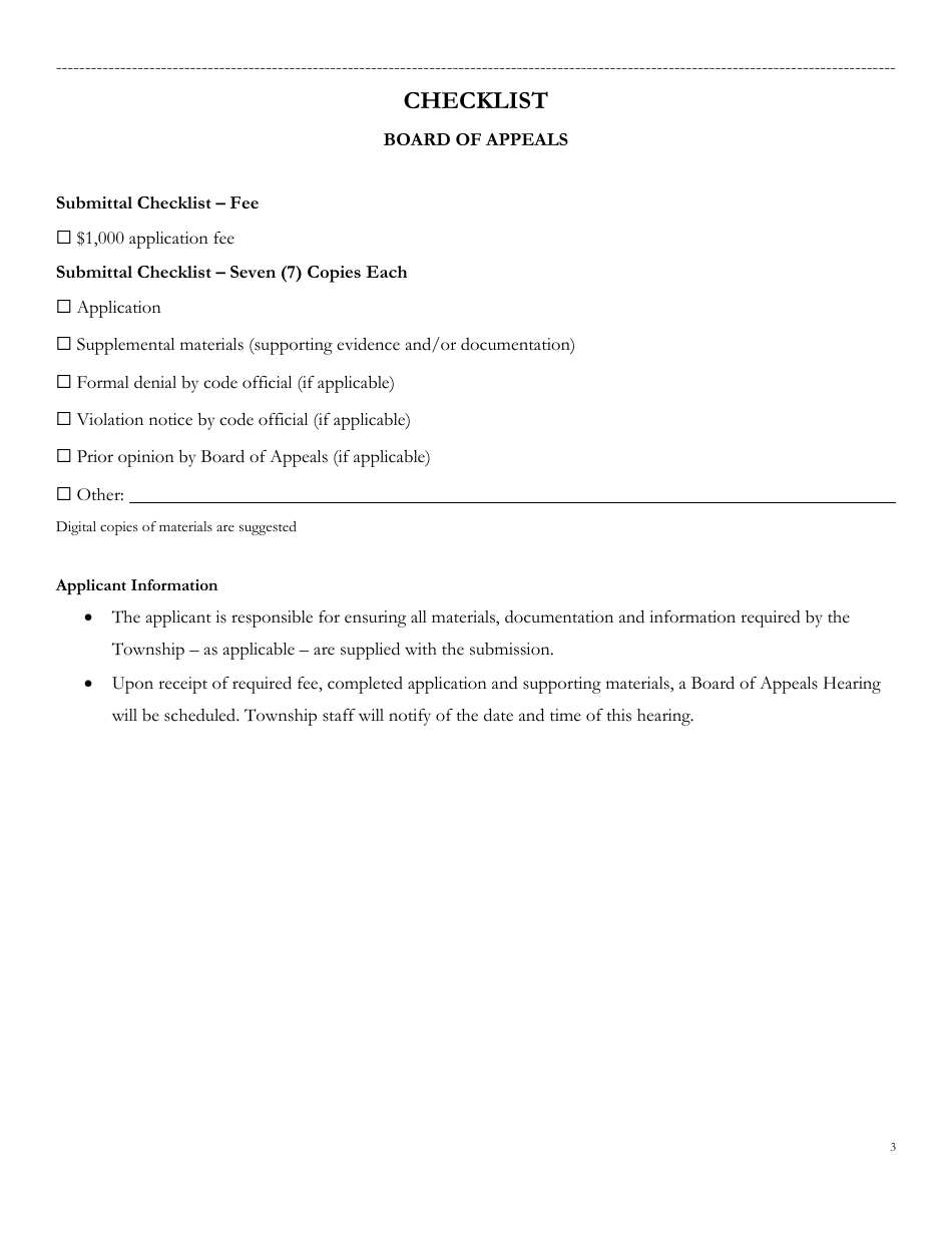Board of Appeals Application for Hearing - Bethlehem Township, Pennsylvania, Page 3