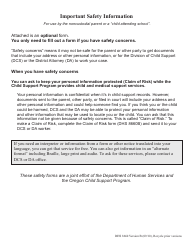 Document preview: Form DHS8660B Claim of Risk - for Use by the Noncustodial Parent or a "child Attending School" - Oregon