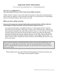 Form DHS8660B Claim of Risk - for Use by the Noncustodial Parent or a &quot;child Attending School&quot; - Oregon