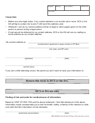 Form DHS8660B Claim of Risk - for Use by the Noncustodial Parent or a &quot;child Attending School&quot; - Oregon, Page 3