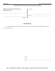 Document preview: Form CCCR0763 Jury Waiver - Cook County, Illinois