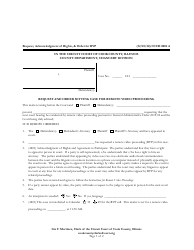 Form CCCH0002 Request and Order Setting Case for Remote Video Proceeding - Cook County, Illinois
