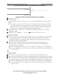 Form CCG0147 Findings for Firearms Restraining Order - Cook County, Illinois
