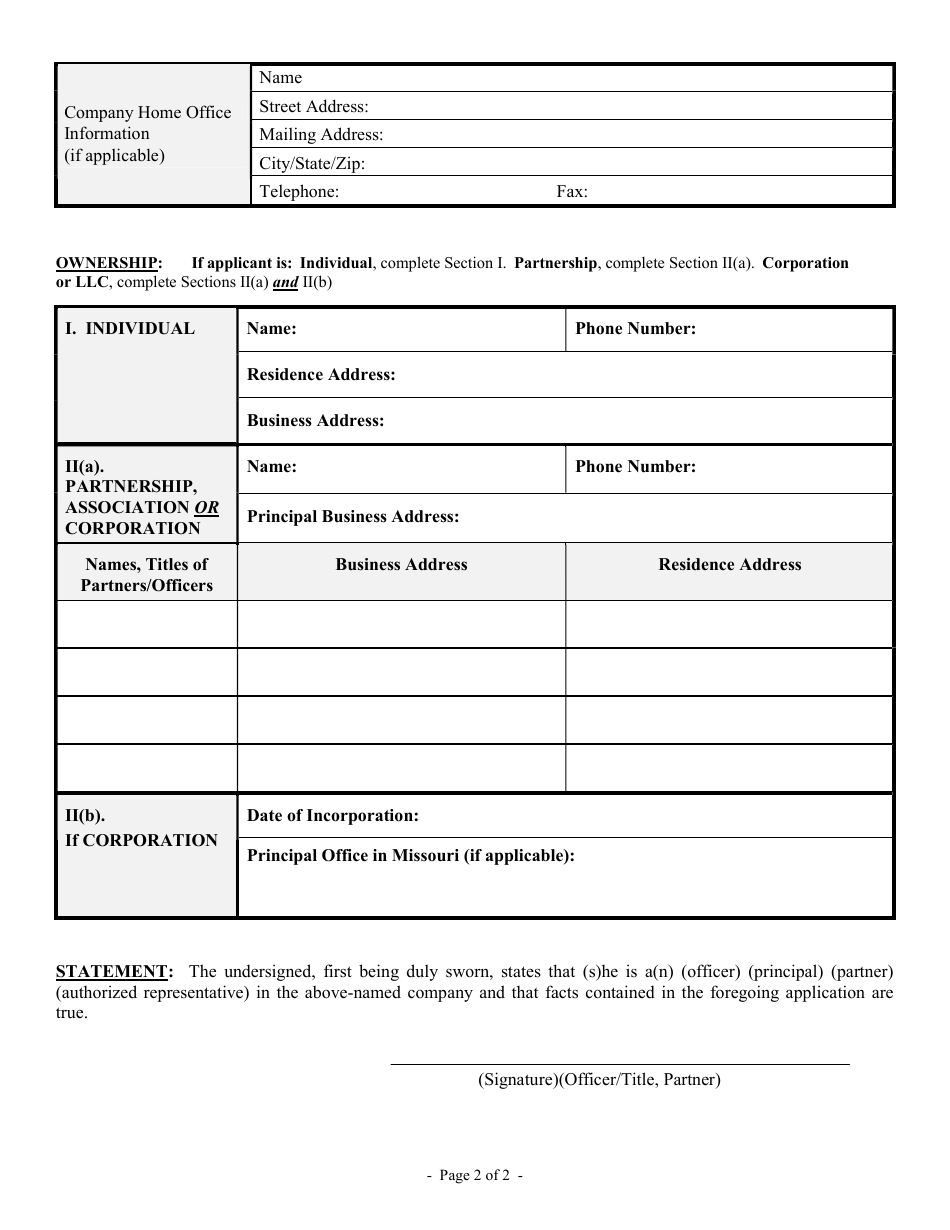Renewal Application for Consumer Credit Loans Small Loan Certificate of Registration Chapter 367 - Missouri, Page 3