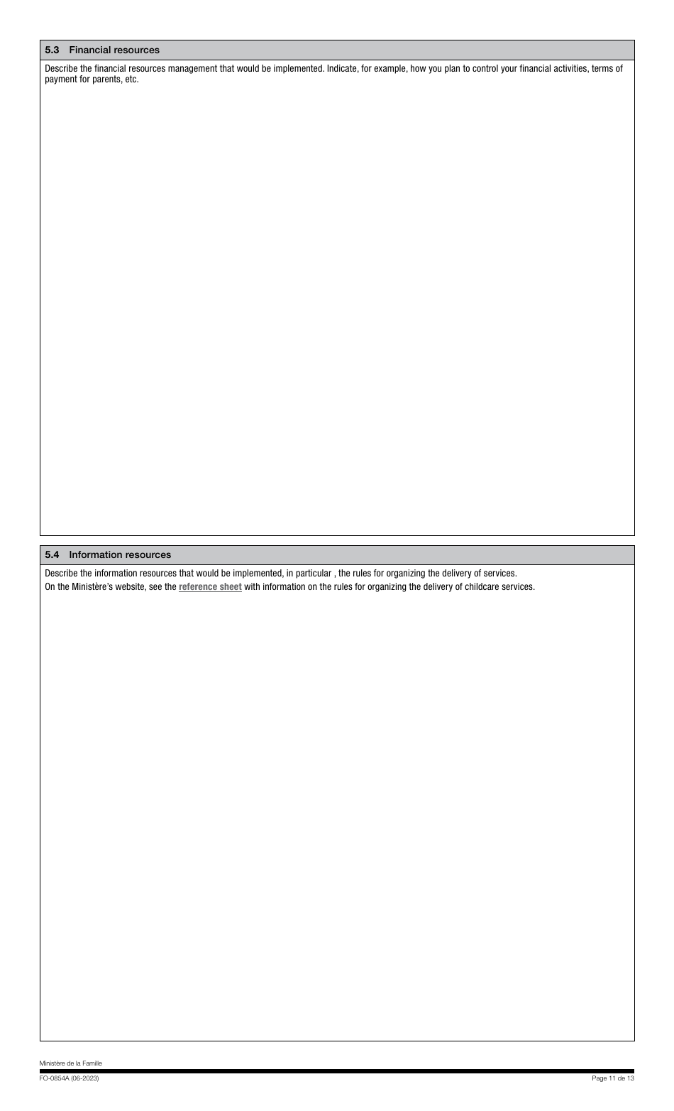 Form FO-0854A Applications for Subsidized Educational Childcare Service Spaces - Quebec, Canada, Page 11