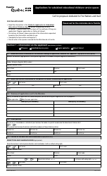 Form FO-0854A Applications for Subsidized Educational Childcare Service Spaces - Quebec, Canada