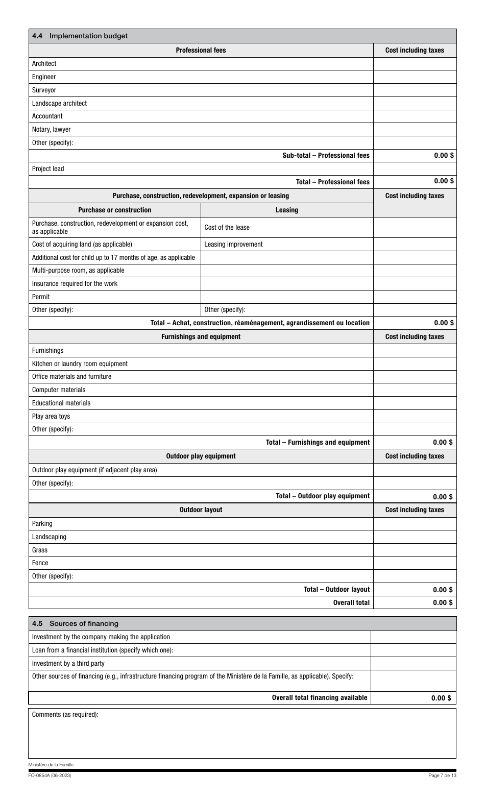Form FO-0854A Applications for Subsidized Educational Childcare Service Spaces - Quebec, Canada, Page 7