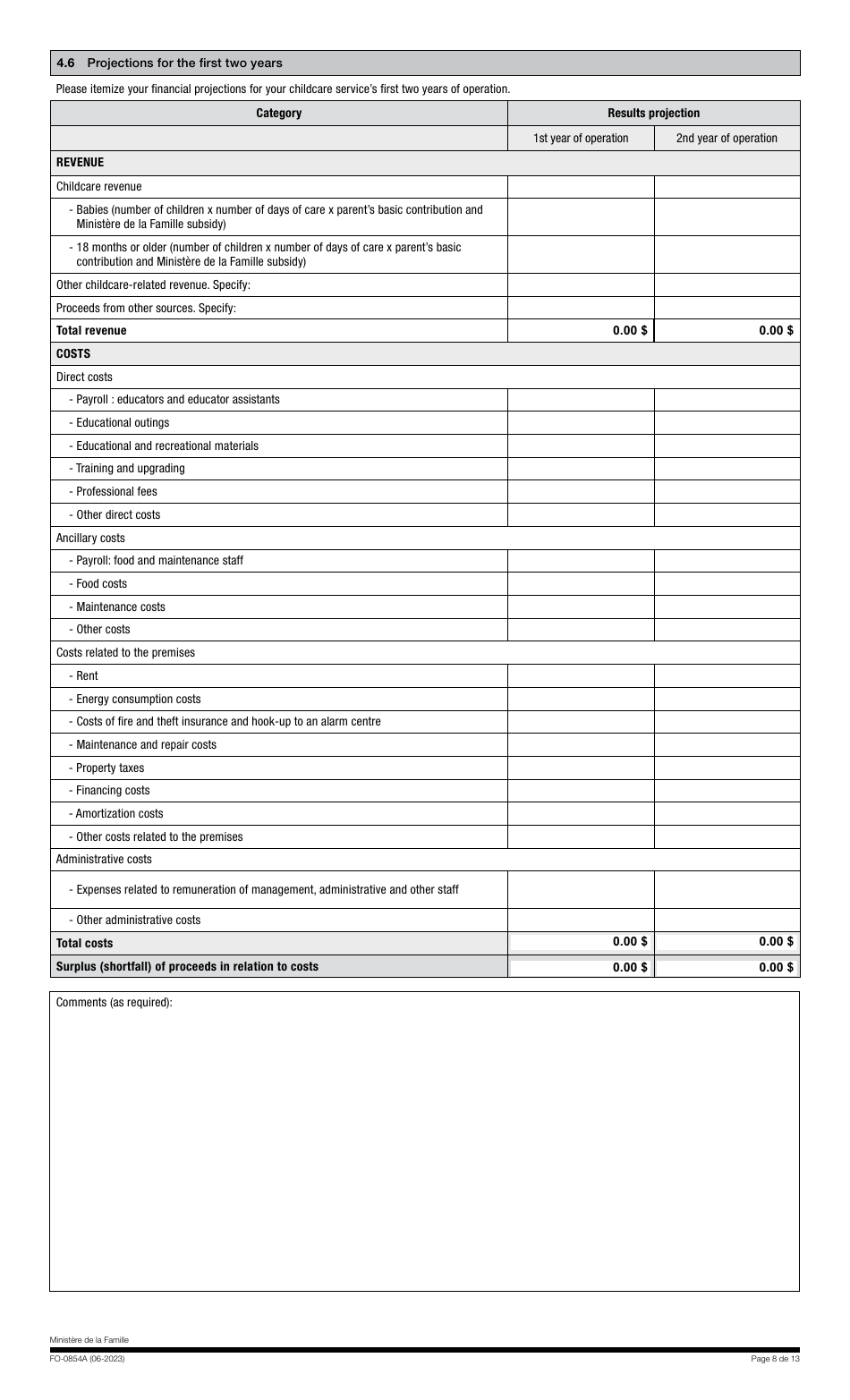 Form FO-0854A Applications for Subsidized Educational Childcare Service Spaces - Quebec, Canada, Page 8