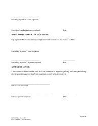 Form DH5079-MQA Patient Information and Informed Parental Consent and Assent for Minors - Puberty Suppression Treatment for Patients With Gender Dysphoria - Florida, Page 8