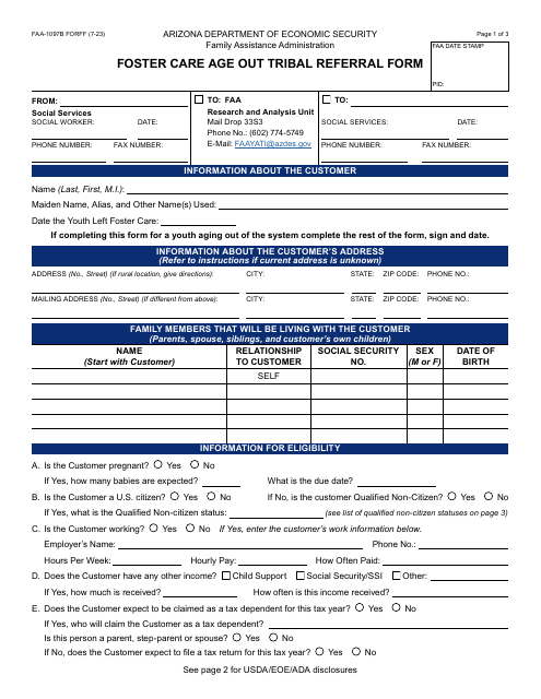 Form FAA-1097B  Printable Pdf