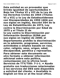 Formulario FAA-1410A-SLP Acuerdo De Solicitante Y Guion De Desvio De Subvencion (Letra Grande) - Arizona (Spanish), Page 5