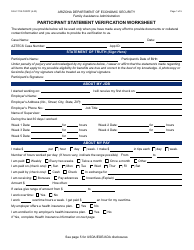 Document preview: Form FAA-1111A Participant Statement Verification Worksheet - Arizona