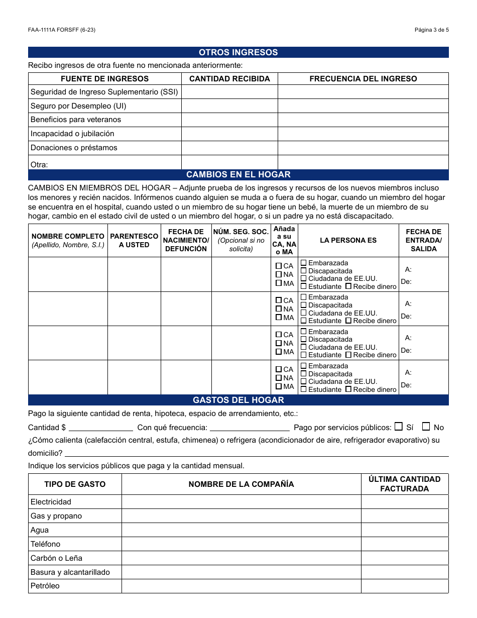 Form FAA-1111A-S Formulario Para Verificar La Declaracion Del Participante - Arizona, Page 3