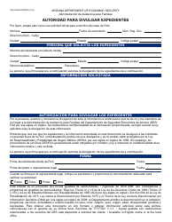 Document preview: Formulario FAA-0059A-S Autoridad Para Divulgar Expedientes - Arizona (Spanish)