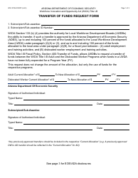 Document preview: Form WIO-1075A Transfer of Funds Request Form - Arizona