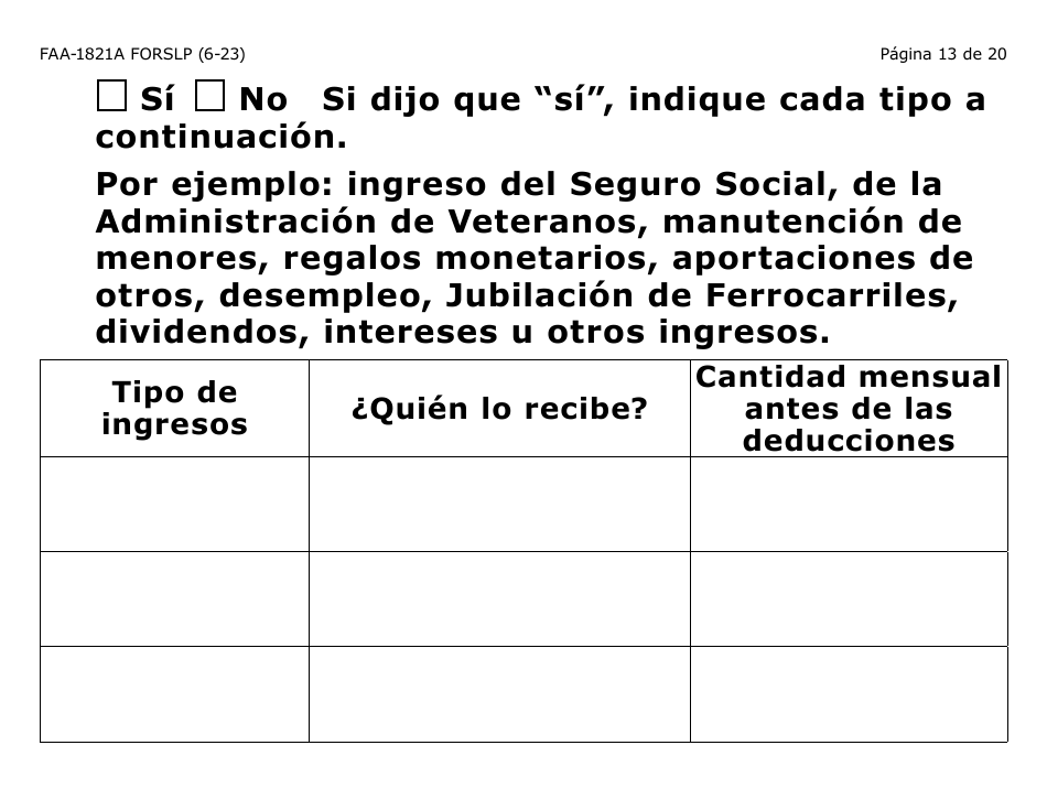 Form FAA-1821A-SLP Solicitud De Asistencia Nutricional Proyecto De Solicitud Simplificada Para Personas De Tercera Edad (Esap Por Sus Siglas En Ingles) (Letra Grande) - Arizona, Page 16